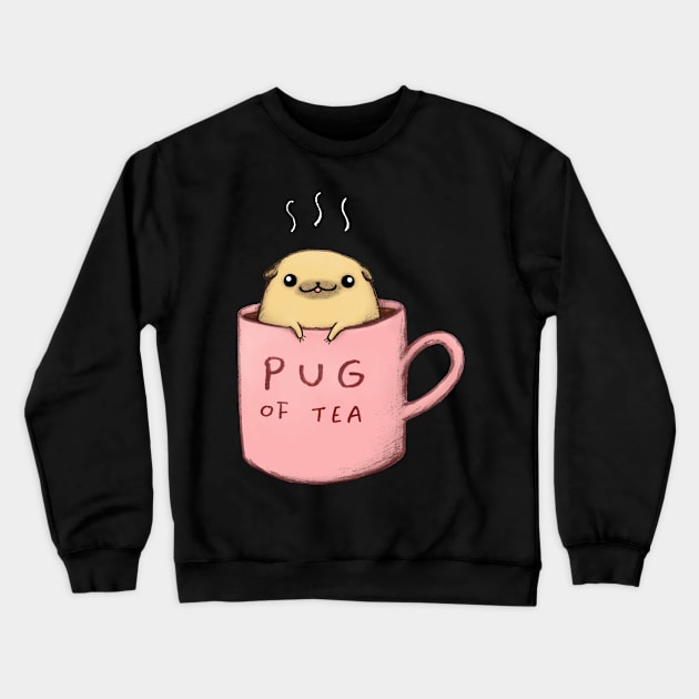 Pug of Tea Crewneck Sweatshirt by Sophie Corrigan